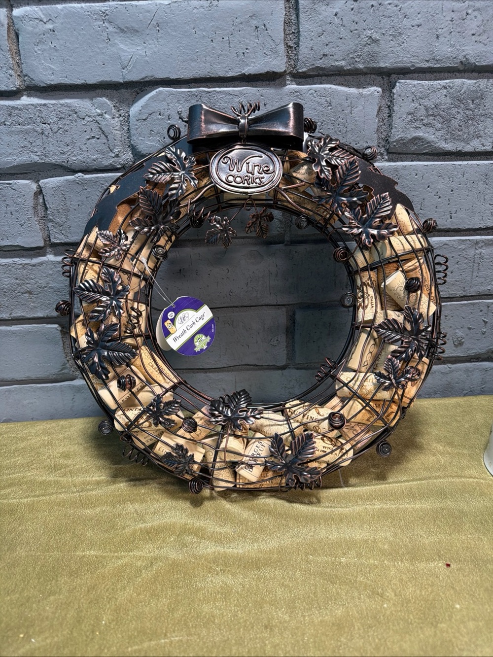Wine Cork Decorative Wreath in Bronze